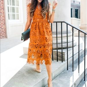 J.O.A. Flourishing Femininity Lace Midi Dress